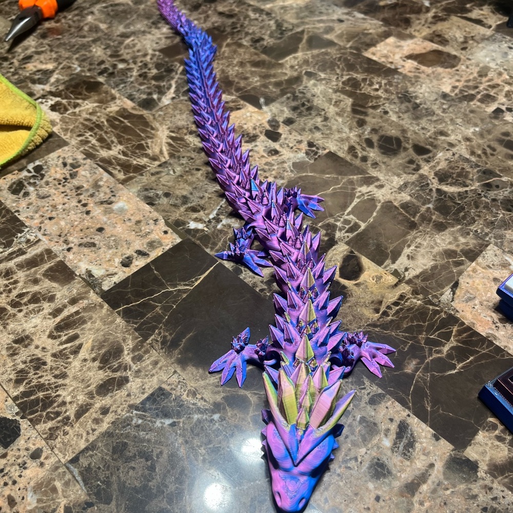 Purple & yellowish blue dragon home decor